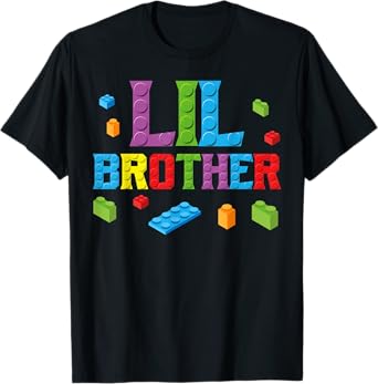 Lil Brother Master Builder Building Bricks Blocks Family Set T-Shirt Copy Copy Copy Copy Copy