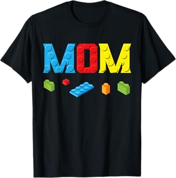 Mom Master Builder Building Bricks Blocks Family Set Parents T-Shirt Copy Copy Copy Copy Copy